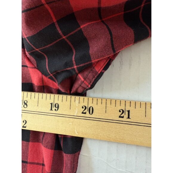 HUGO BOSS Red Black Plaid Button Front Shirt Men’s L Slim Fit Dark Academia - Picture 8 of 10